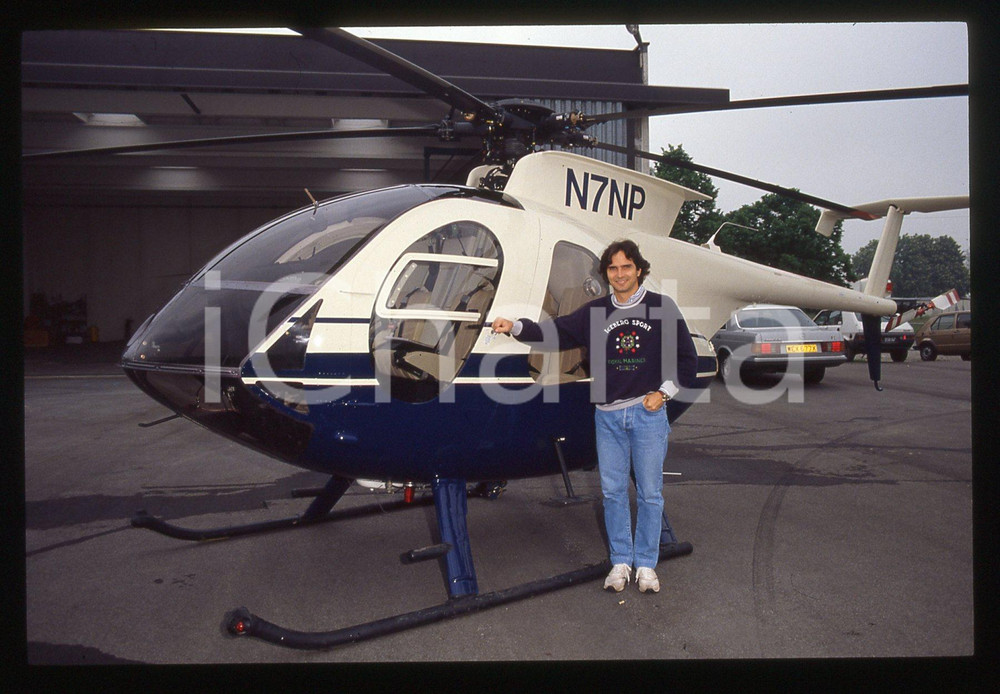 35mm vintage slide* 1988 VILLA SAN MARTINO Nelson PIQUET Pilota elicottero (137)