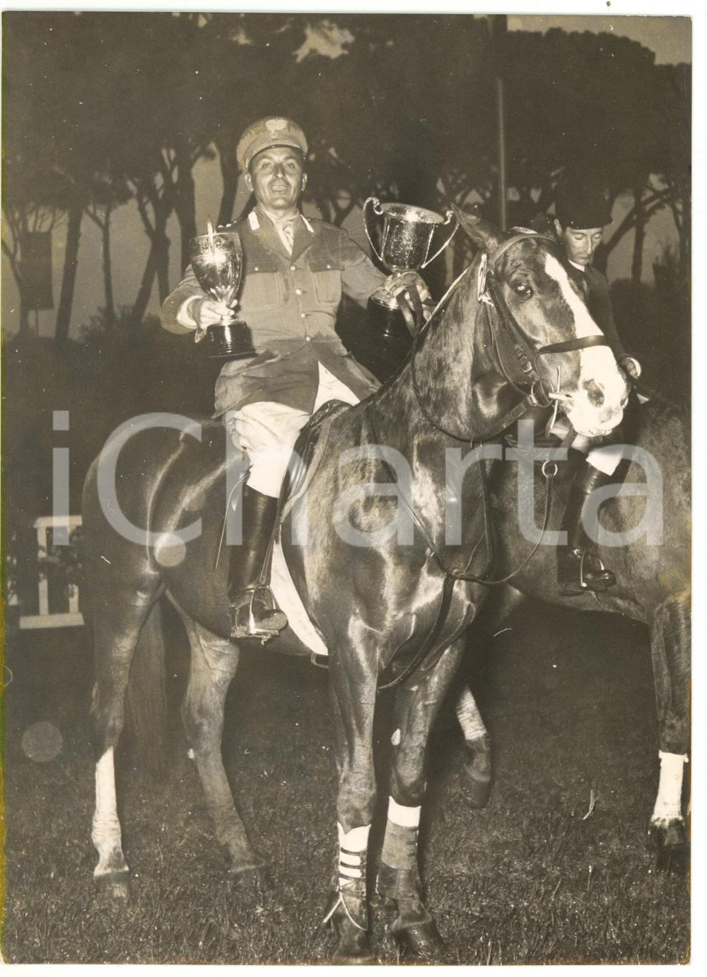 1956 ROMA Concorso Ippico - Salvatore OPPES su PAGORO vince il "Premio Palatino"