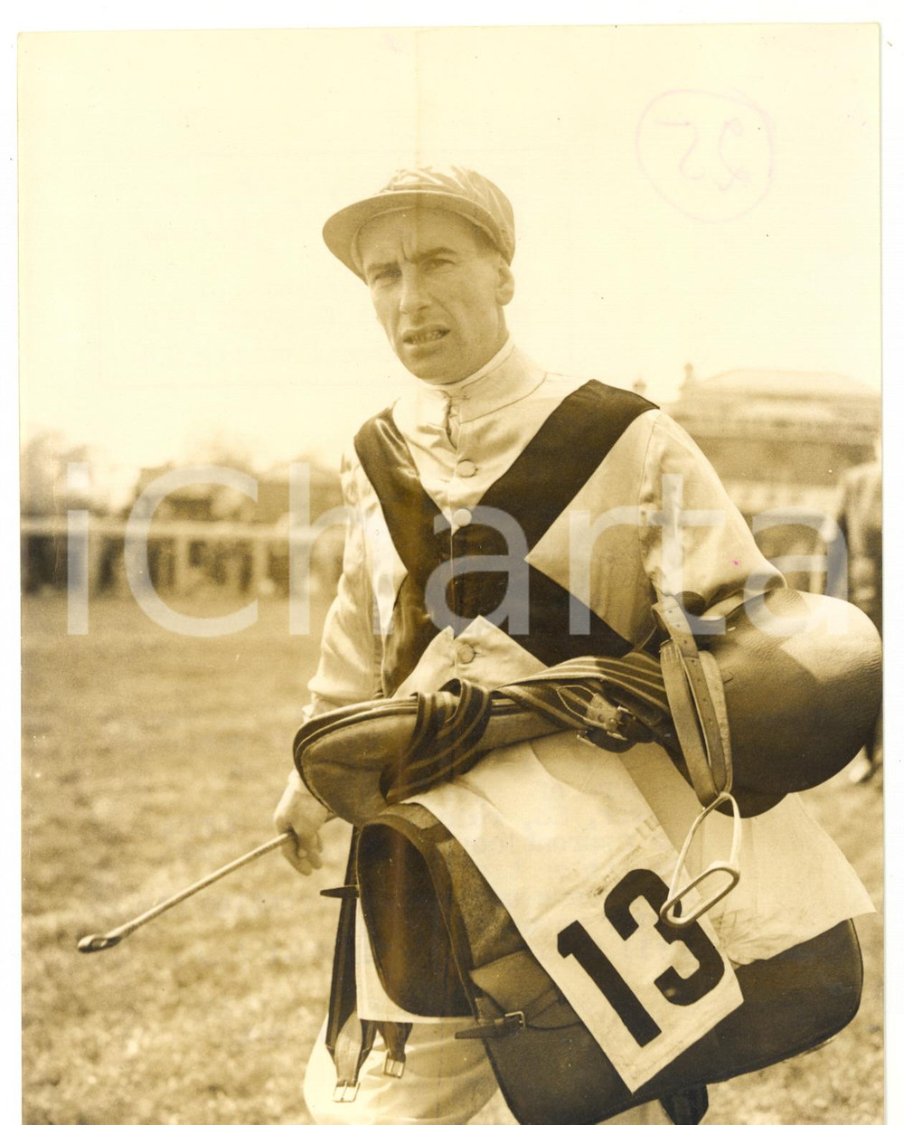 1954 HORSE RACING Jockey Tommy CARTER portrait *Photo 15x20