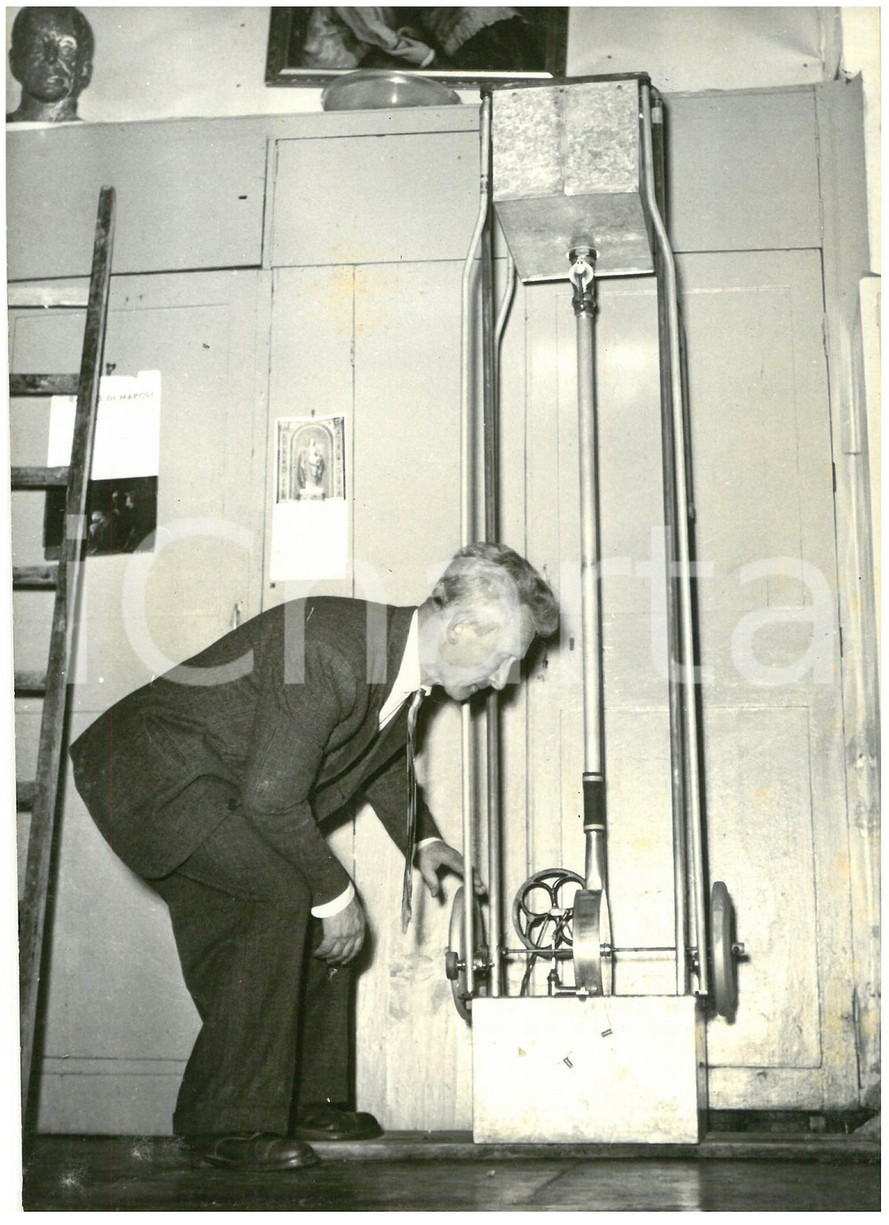 1957 ROMA Vincenzo VENTURINI con macchinario di sua invenzione - Foto 13x18 cm