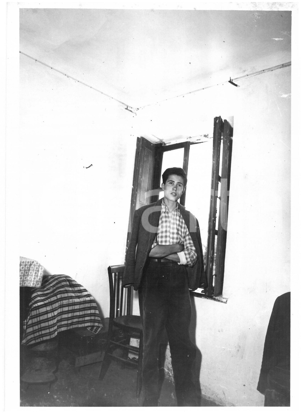 1958 TORINO Ragazzo ritratto dopo fuga amorosa *Foto COSTUME 13x18 cm