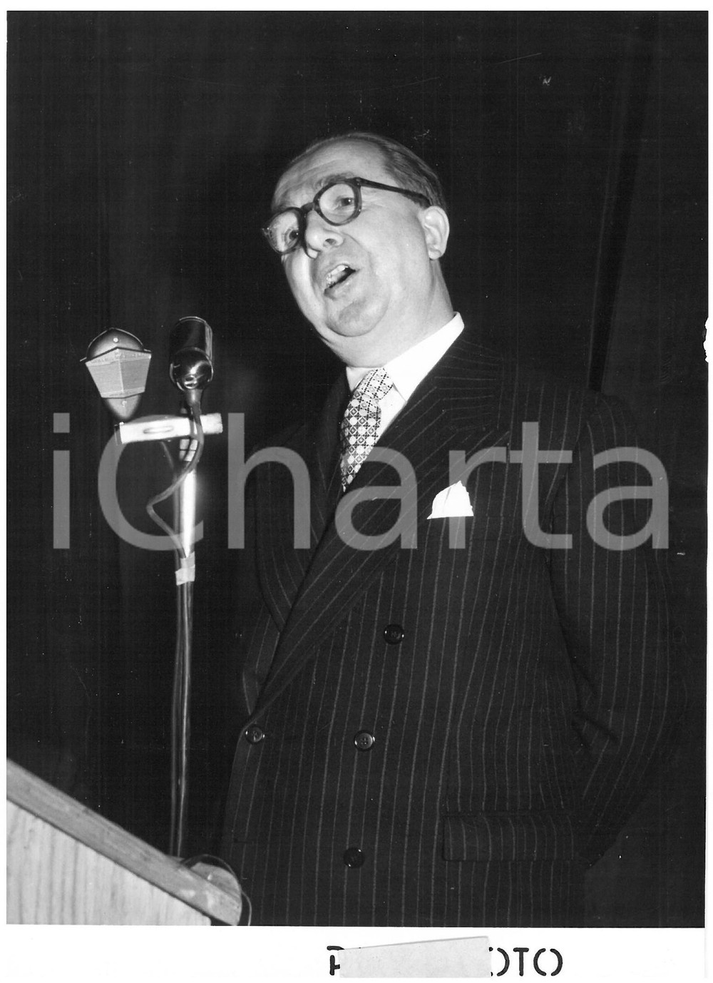 1955 ca MILANO Teatro dal Verme - Discorso on. Giuseppe PELLA *Foto 13x18 cm