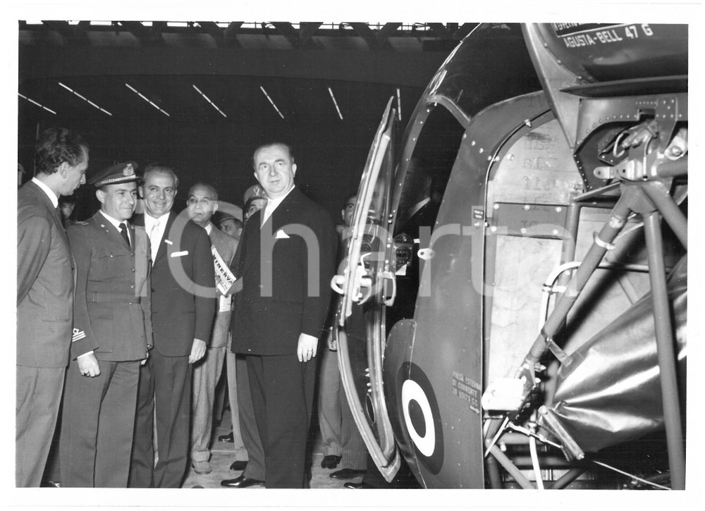 1957 TORINO Giornate Medico Chirurgiche - Giuseppe PELLA con elicottero Esercito