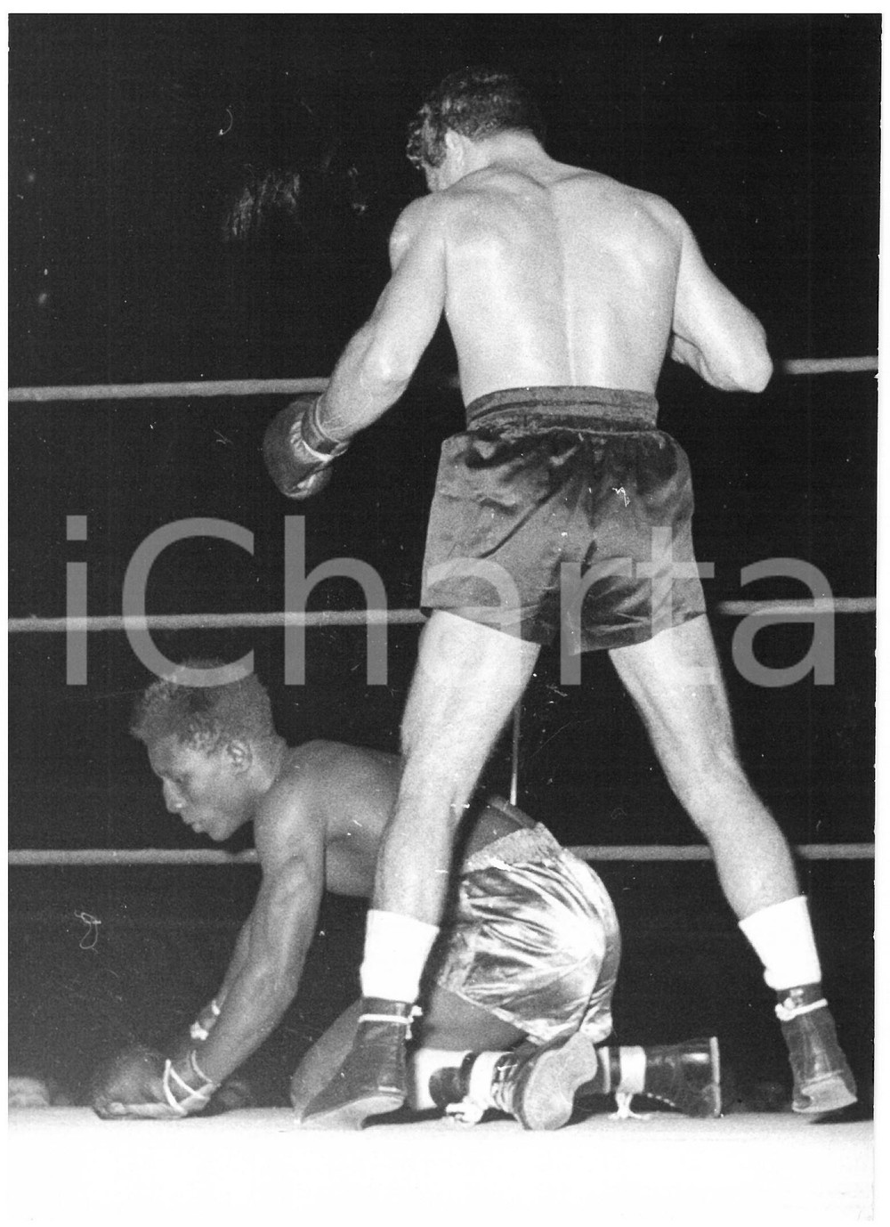 1955 MILANO Vigorelli - PUGILATO Duilio LOI contro Boswell ST LOUIS *Foto 13x18