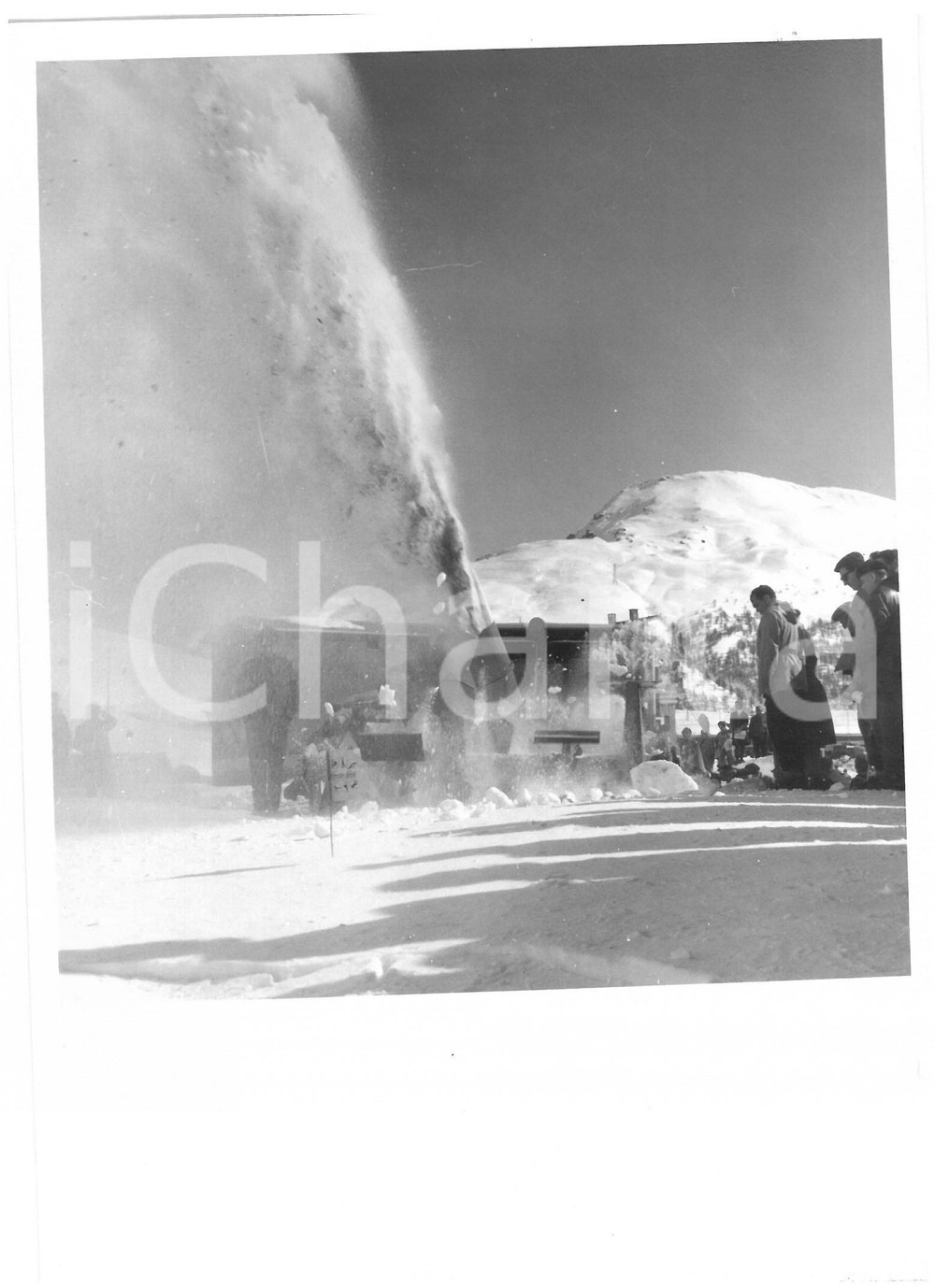 1959 SESTRIERE (TO) Concorso Viabilità Invernale - Uno spazzaneve in azione FOTO