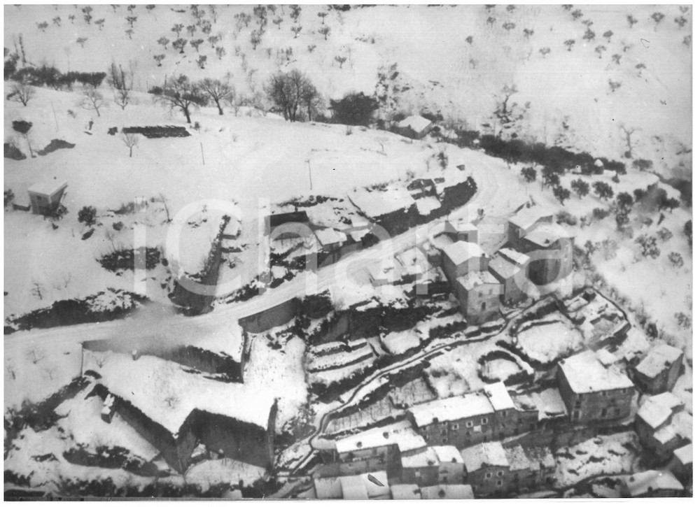 Febbraio 1956 TERAMO Eccezionale nevicata - Veduta aerea della città *Foto 18x13