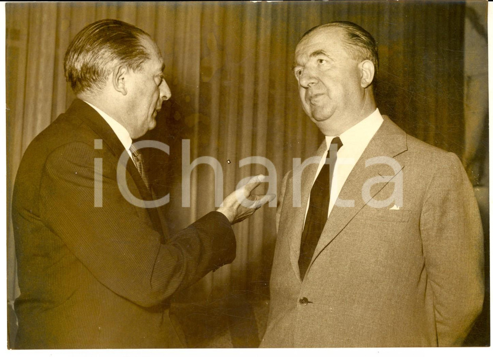 1957 ROMA Ministro Giuseppe PELLA prima del viaggio a New York  *Foto 18x13 cm