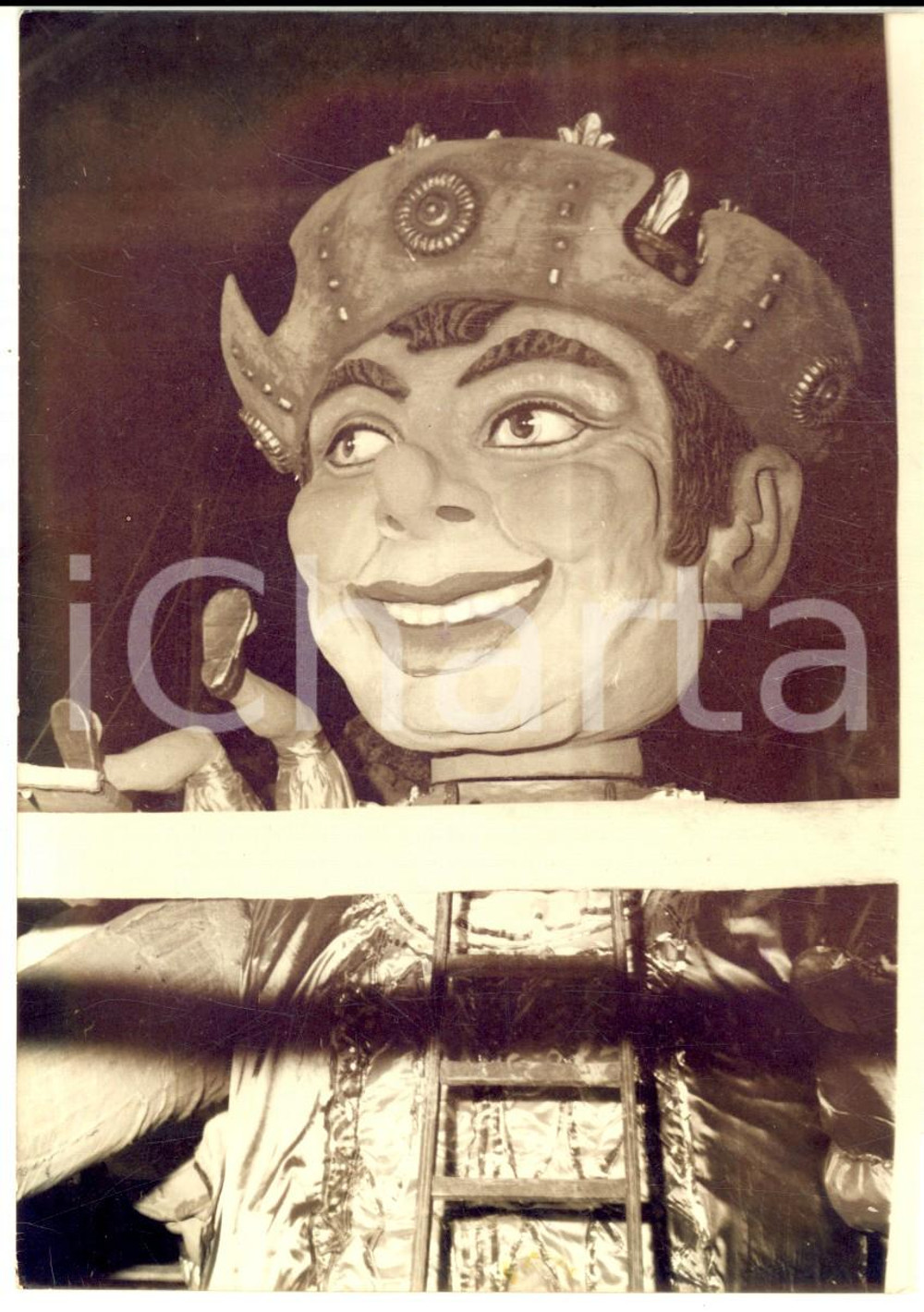 1957 NICE CARNAVAL - Place MASSENA - Pantagruel pronto alla partenza *Foto 10x15 Fotografia d'epoca, con didascalia coeva. CONDIZIONI: G    originale e autentica 1