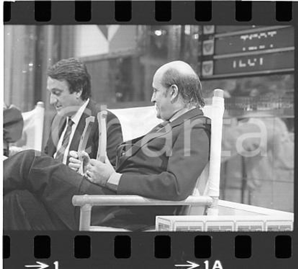 35mm NEGATIVO ORIGINALE * 1984 RAI TEST Emilio FEDE Elveno PASTORELLI in studio
