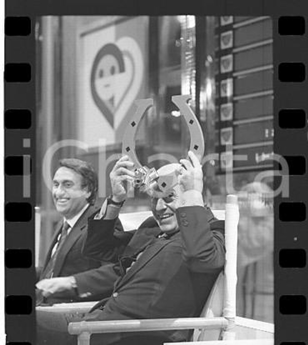 35mm NEGATIVO ORIGINALE* 1984 RAI TEST Emilio FEDE Elveno PASTORELLI in studio 3