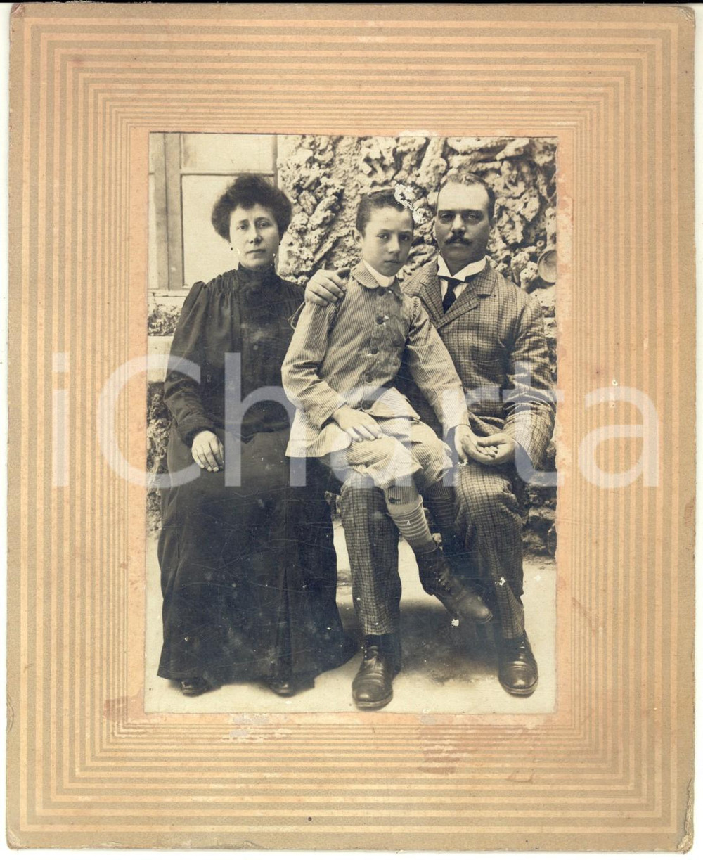 1908 TIVOLI Ritratto di famiglia con bambino - Foto VINTAGE con dedica 14x17 cm