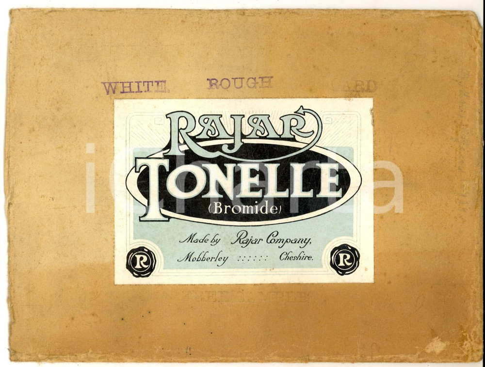 1910 ca RAJAR TONELLE (Bromide) Busta pubblicitaria vintage VUOTA