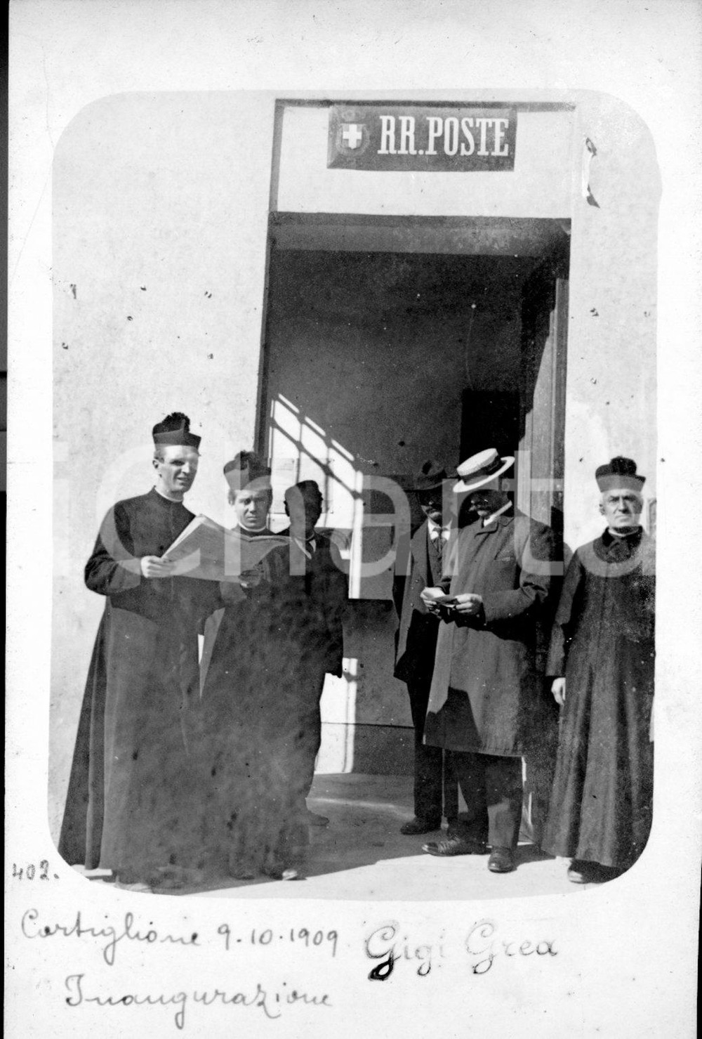 1912 CORTIGLIONE (AT) Inaugurazione dell'ufficio postale *Foto cartolina Non viaggiataCONDIZIONI: G  NOTA BENE: TUTTI I DIRITTI RISERVATI;E' VIETATA LA RIPRODUZIONE    originale e autentica 1