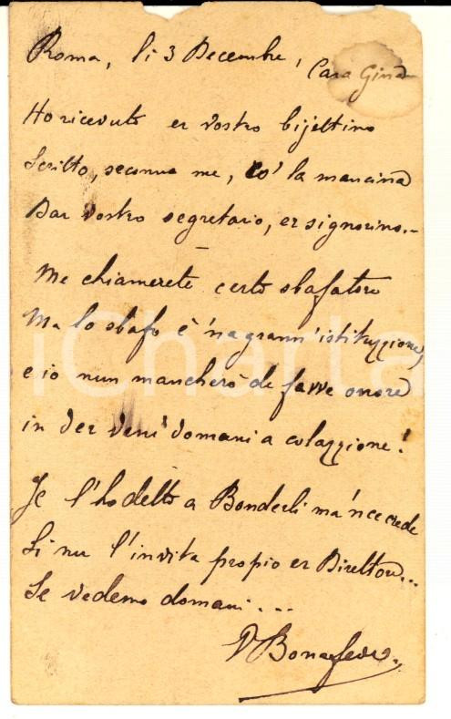 1910 ca ROMA Virginio Augusto BONAFEDE - Lo sbafo è 'na granni istituzzione