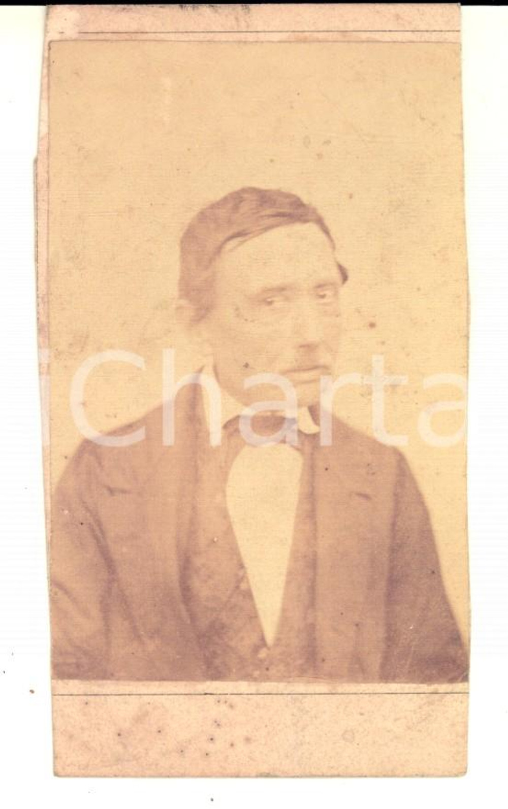 1865 ca ITALIA Ritratto maschile di profilo *Foto Luigi CANFARI CDV DANNEGGIATA