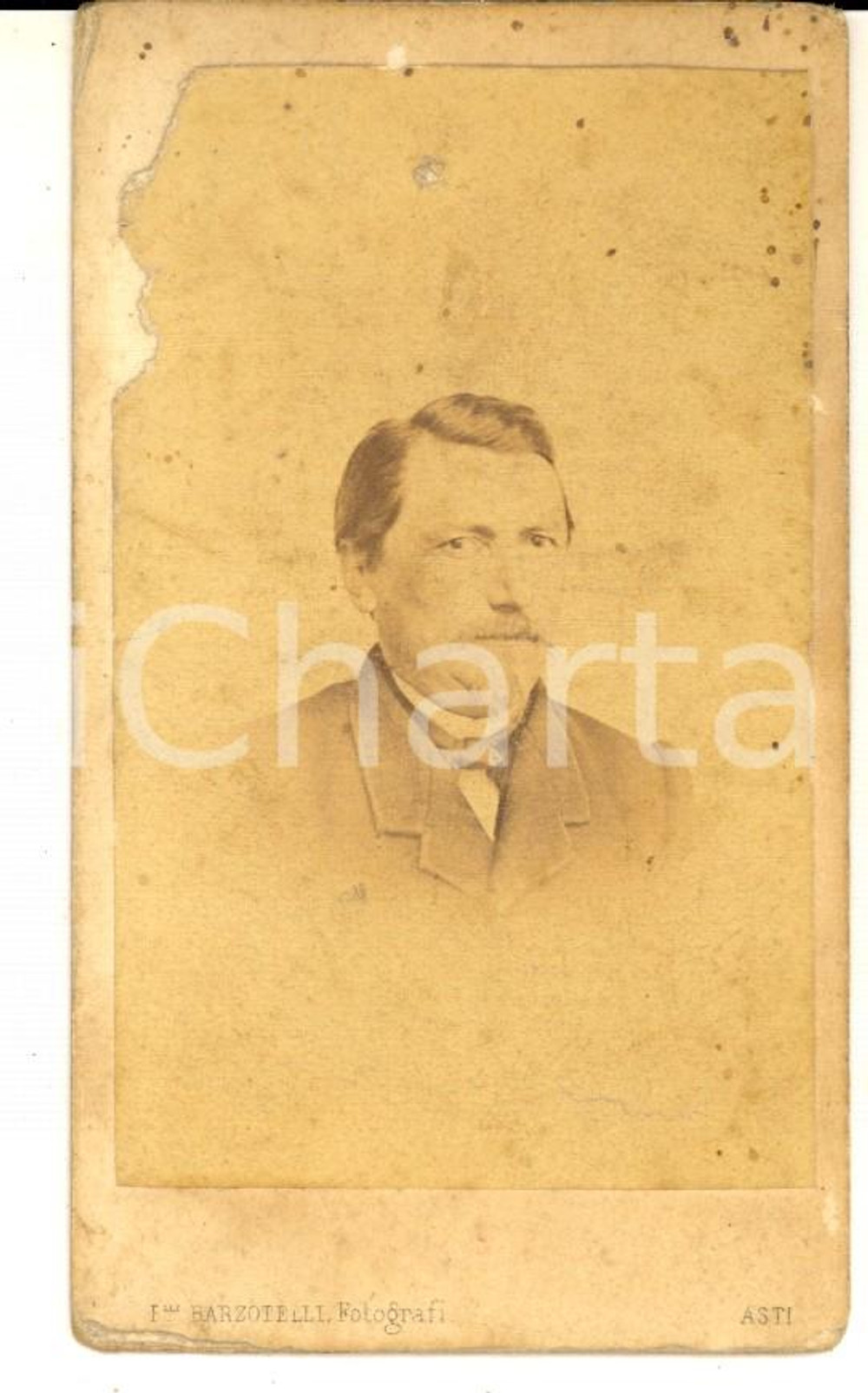 1865 ca ASTI Ritratto Luigi MAGGIORA *Foto Fratelli BARZOTELLI CDV DANNEGGIATA
