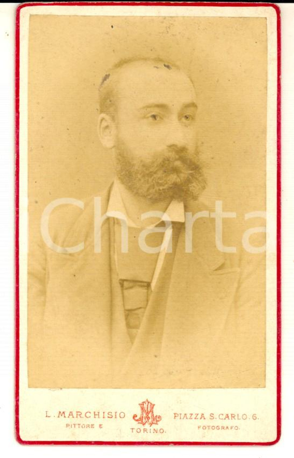 1870 ca TORINO Ritratto di un giovane uomo *Foto L. MARCHISIO pittore CDV
