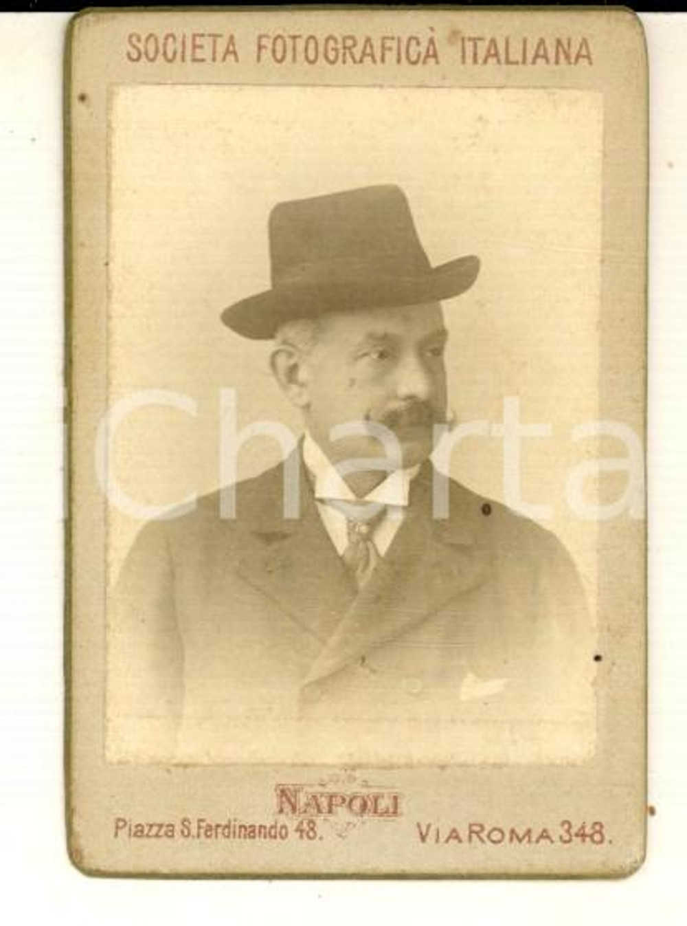 1898 NAPOLI Ritratto di Vincenzo CORRADO *Foto Società Fotografica Italiana 5x7