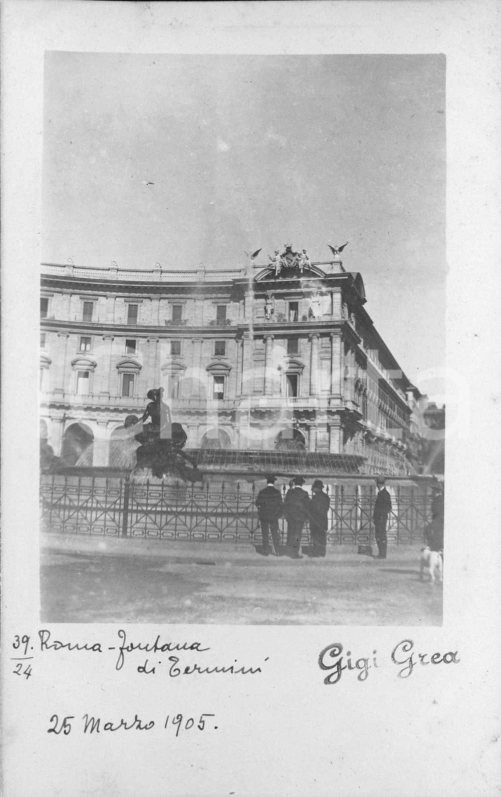1905 ROMA Fontana delle Naiadi *VERA FOTO in formato cartolina