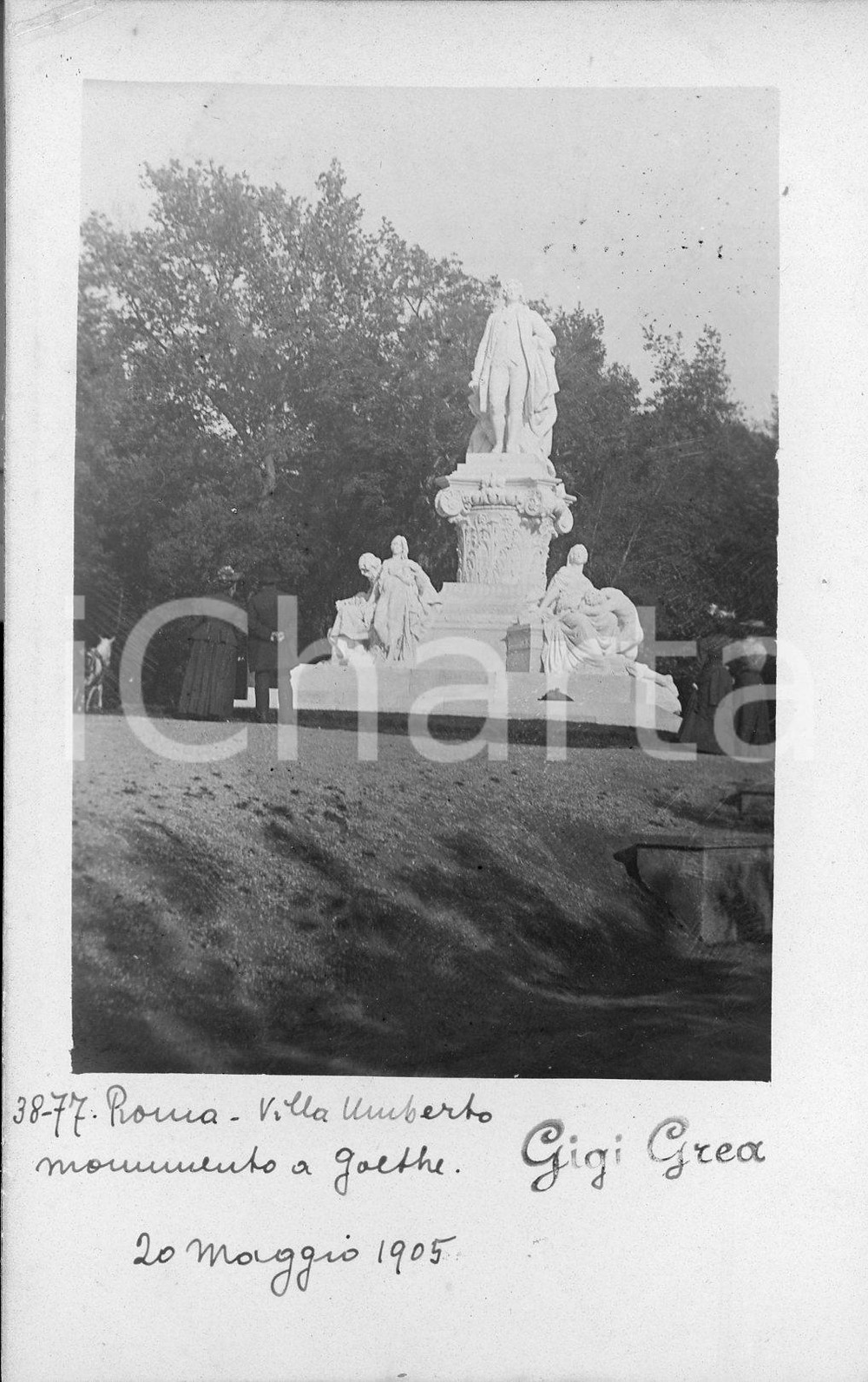 1905 ROMA Monumento a Goethe *VERA FOTO in formato cartolina
