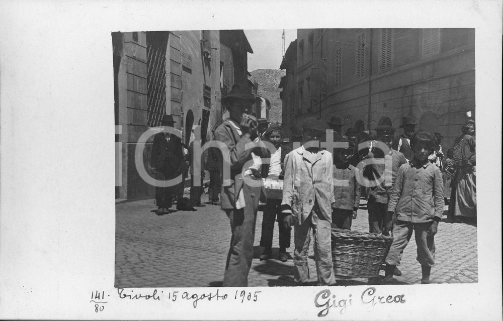 1905 TIVOLI Veduta animata del centro *VERA FOTO in formato cartolina