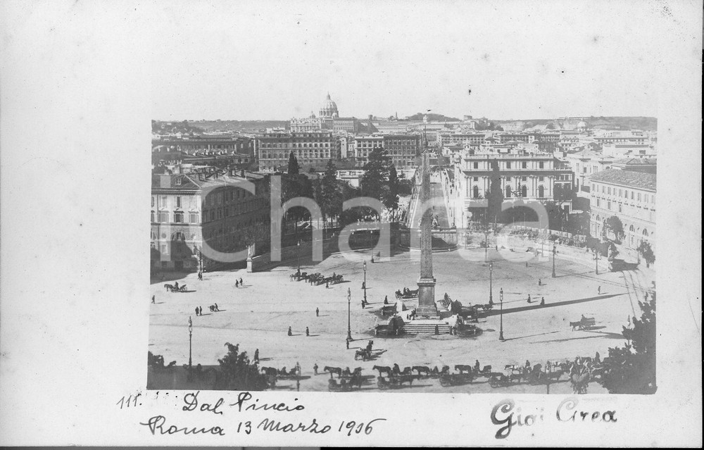 1906 ROMA  Veduta generale dal Pincio *VERA FOTO in formato cartolina