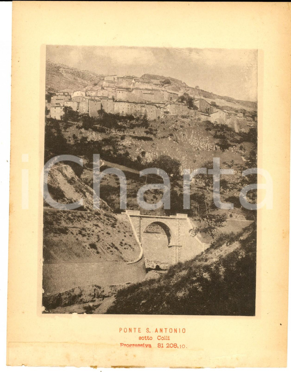 1888 Ferrovia ROMA-SULMONA - Ponte S. ANTONIO sotto Colli - Stampa 16x20 cm