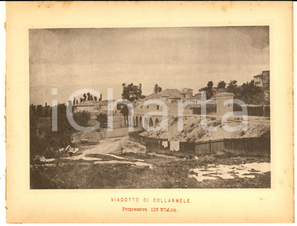 1888 Ferrovia ROMA-SULMONA - Viadotto di COLLARMELE - Stampa 20x16 cm