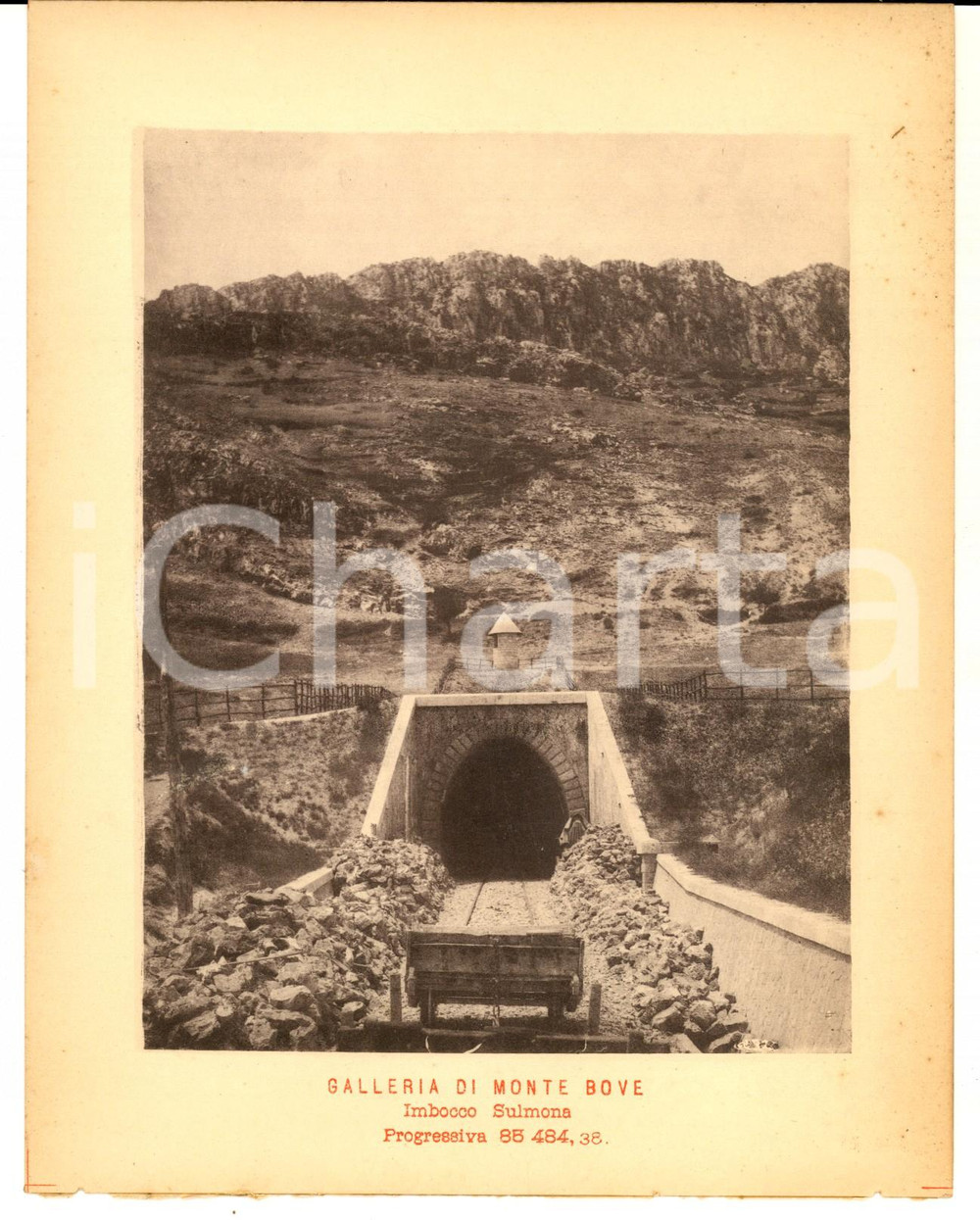 1888 Ferrovia ROMA-SULMONA - Galleria MONTE BOVE Imbocco SULMONA in costruzione