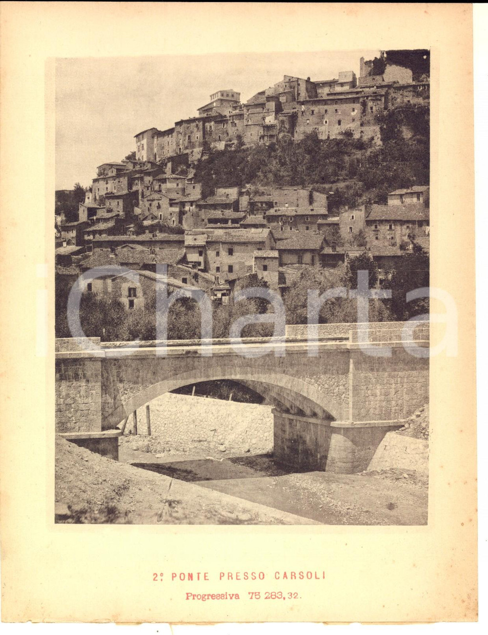 1888 Ferrovia ROMA-SULMONA - Ponte presso CARSOLI in costruzione *Stampa 16x20 Stampa d'epoca, su cartoncino.CONDIZIONI: G (ma lieve residuo cartaceo al margine inferiore)    originale e autentica 1