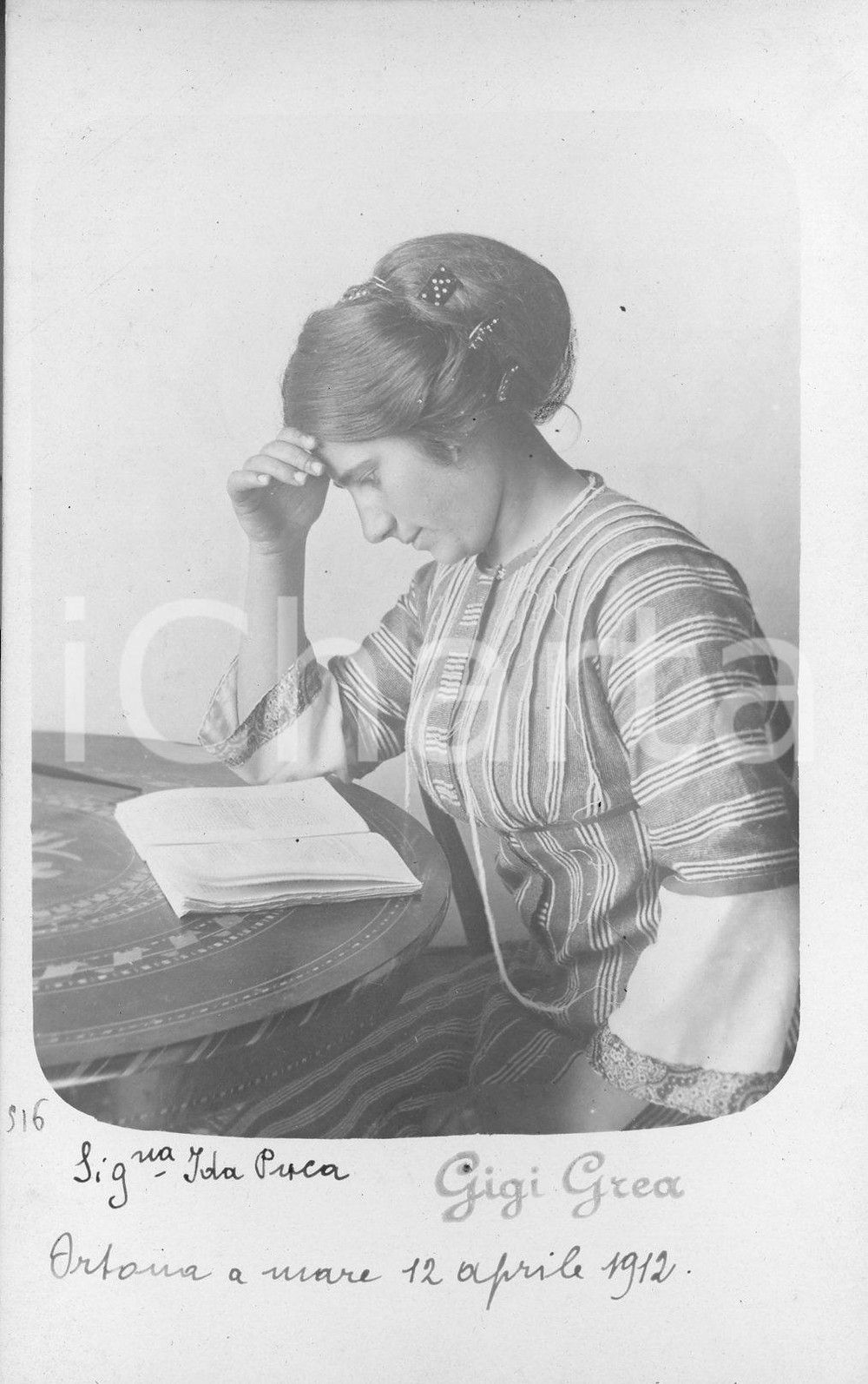 1912 ORTONA Ritratto della signorina CLEMENTINA PUCA ***Fotocartolina