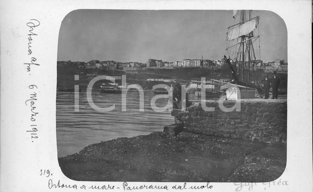 1912 ORTONA A MARE Panorama del molo *Fotocartolina