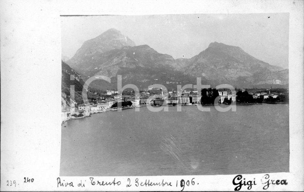 Fotografia d epoca originale 1906 RIVA DI TRENTO Veduta generale Fotocartolina 1