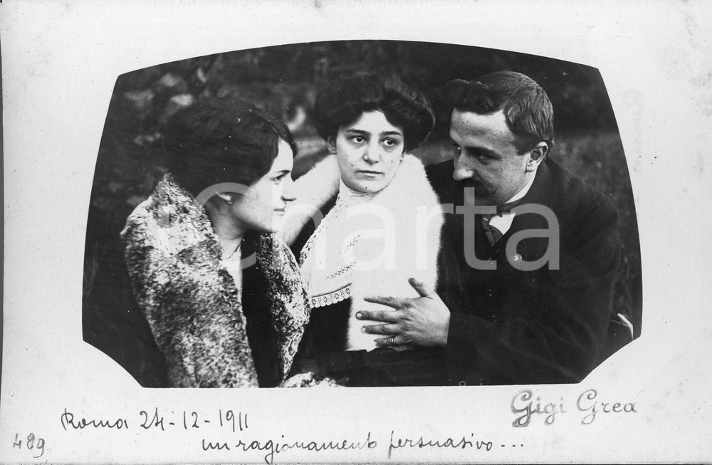 1911 ROMA Fotocartolina artistica autentica * Corteggiamento 