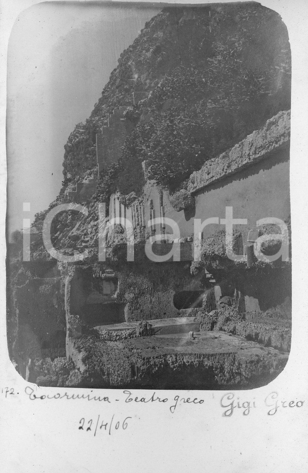Fotografia d epoca originale 1906 TAORMINA Il teatro greco Fotocartolina 1