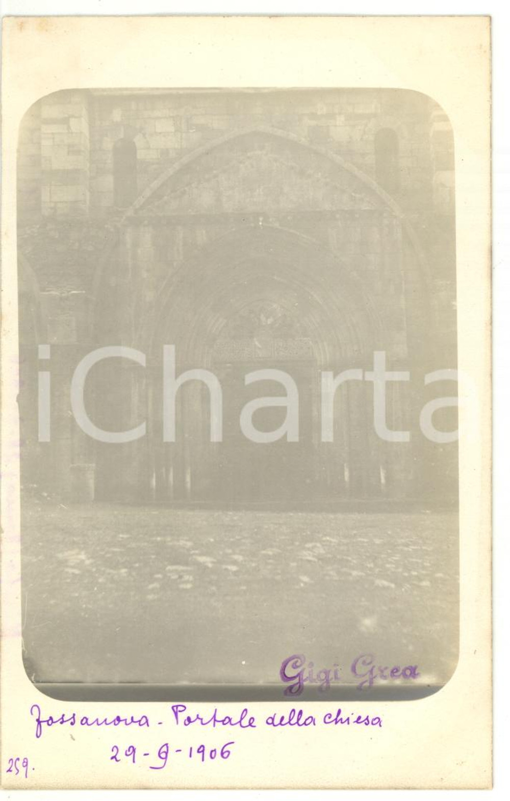 1906 PRIVERNO (LT) Portale dell'abbazia di FOSSANOVA *Fotocartolina