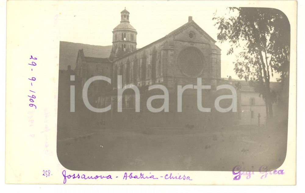 Fotografia d epoca originale 1906 PRIVERNO LT Facciata dell abbazia di FOSSANOVA  Fotocartolina 1