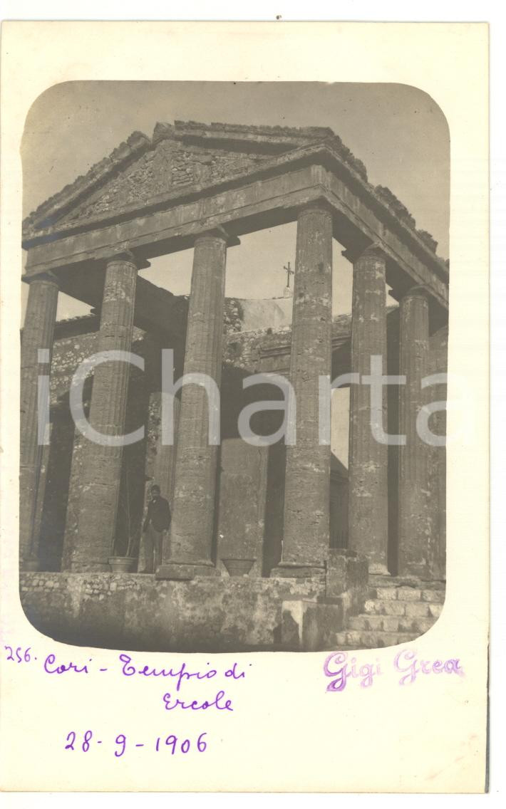 Fotografia d epoca originale 1906 CORI LT Veduta del Tempio di Ercole Fotocartolina 1