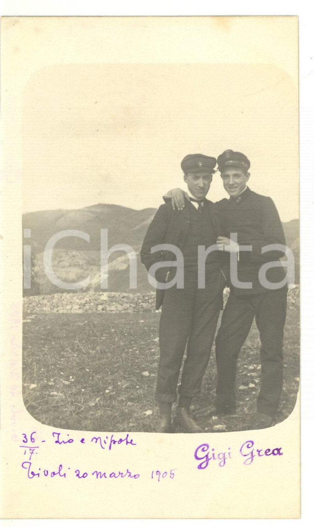 1905 TIVOLI Ritratto di famiglia - Funzionari delle ferrovie *Fotocartolina