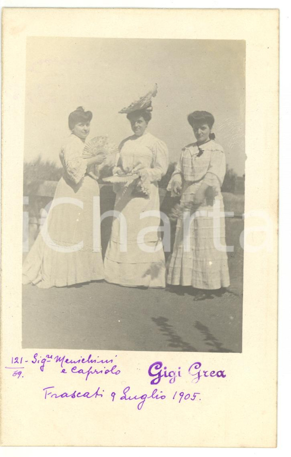 1905 FRASCATI Ritratto al femminile - Signore MENICHINI e CAPRIOLO