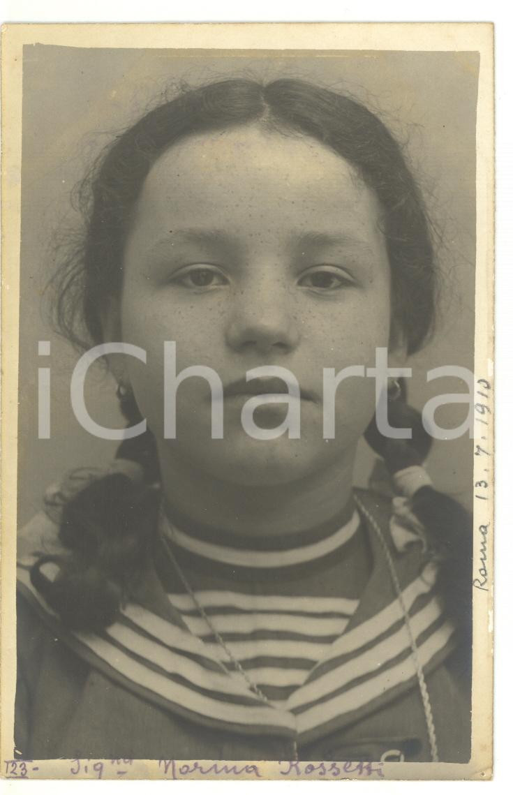 1910 ROMA Ritratto di Norma ROSSETTI bambina *Fotocartolina