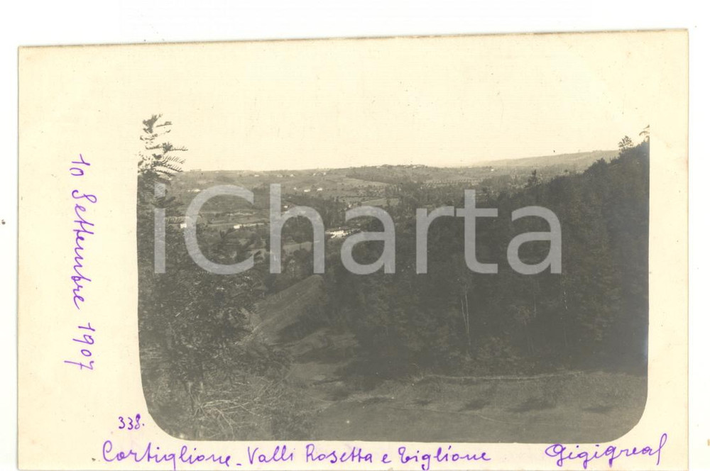 1907 CORTIGLIONE Valli Rosetta e Tiglione - Veduta *Fotocartolina