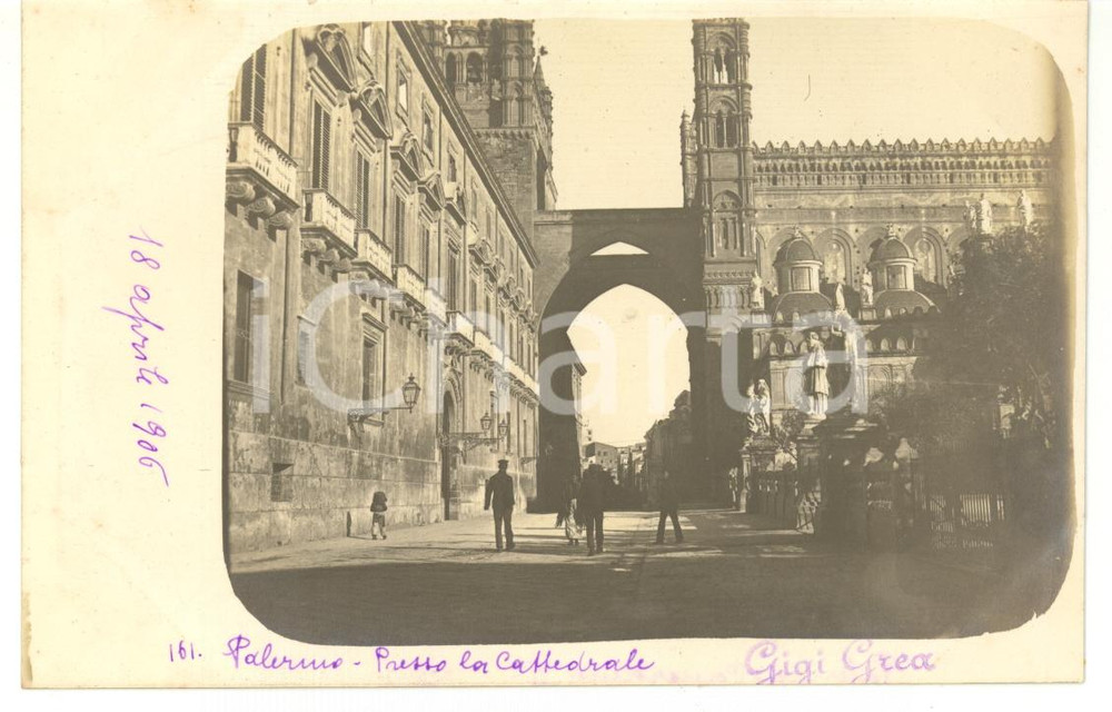 1906 CATTEDRALE DI PALERMO Scorcio su via Bonello *Fotocartolina