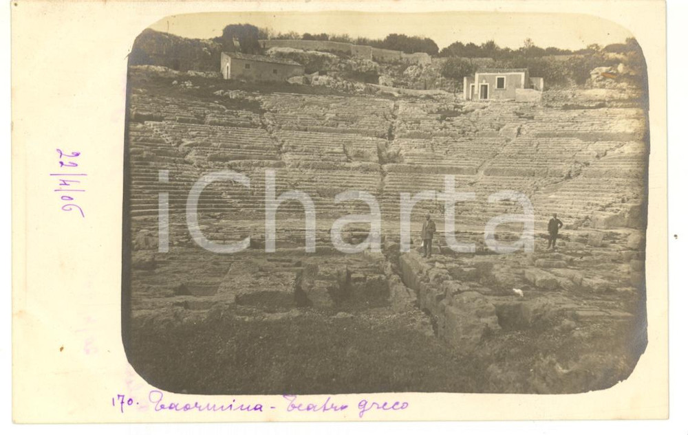 1906 TAORMINA Veduta del Teatro Greco *Fotocartolina ANIMATA