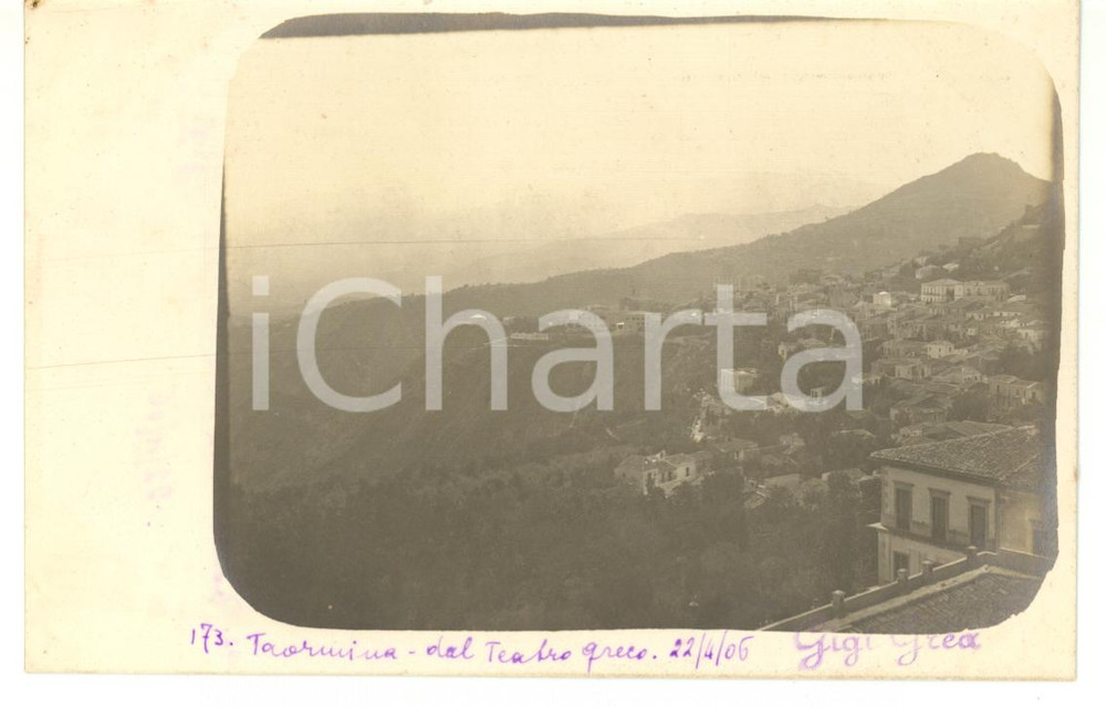 1906 TAORMINA Veduta panoramica dal Teatro Greco *Fotocartolina