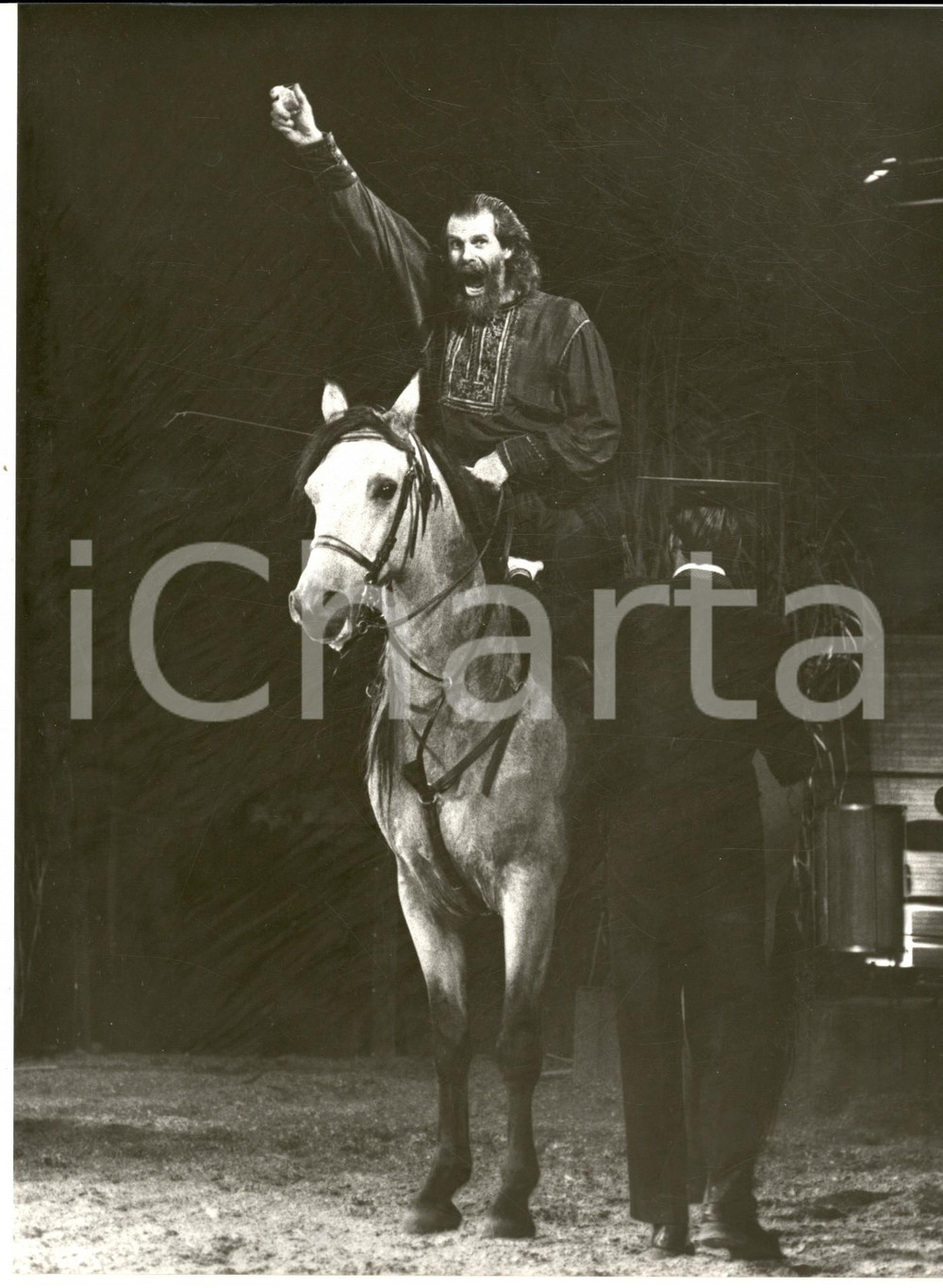 1985 ca FRANCE Teatro equestre ZINGARO - Cosacco a cavallo *Foto 18x24 cm