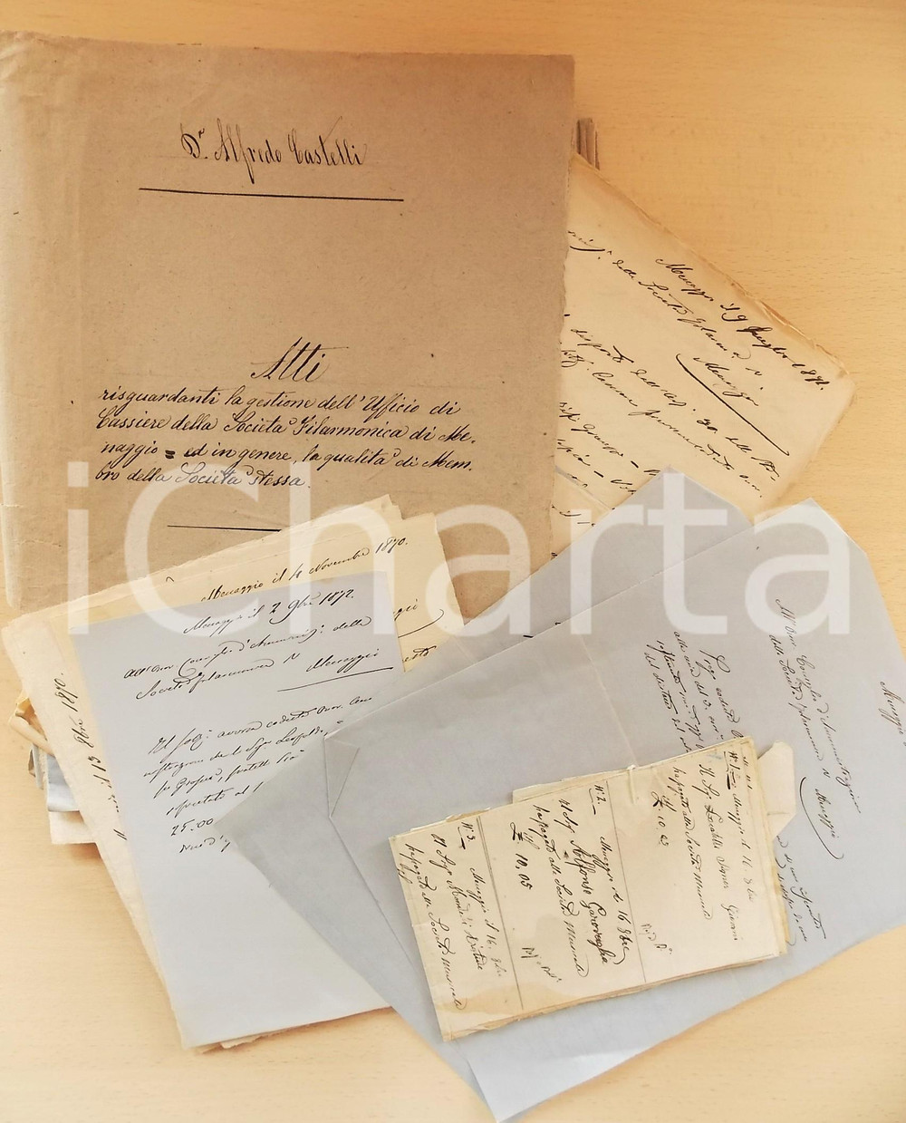 1870-72 MENAGGIO Società Musicale *Lotto 25 documenti amministrativi DA STUDIARE