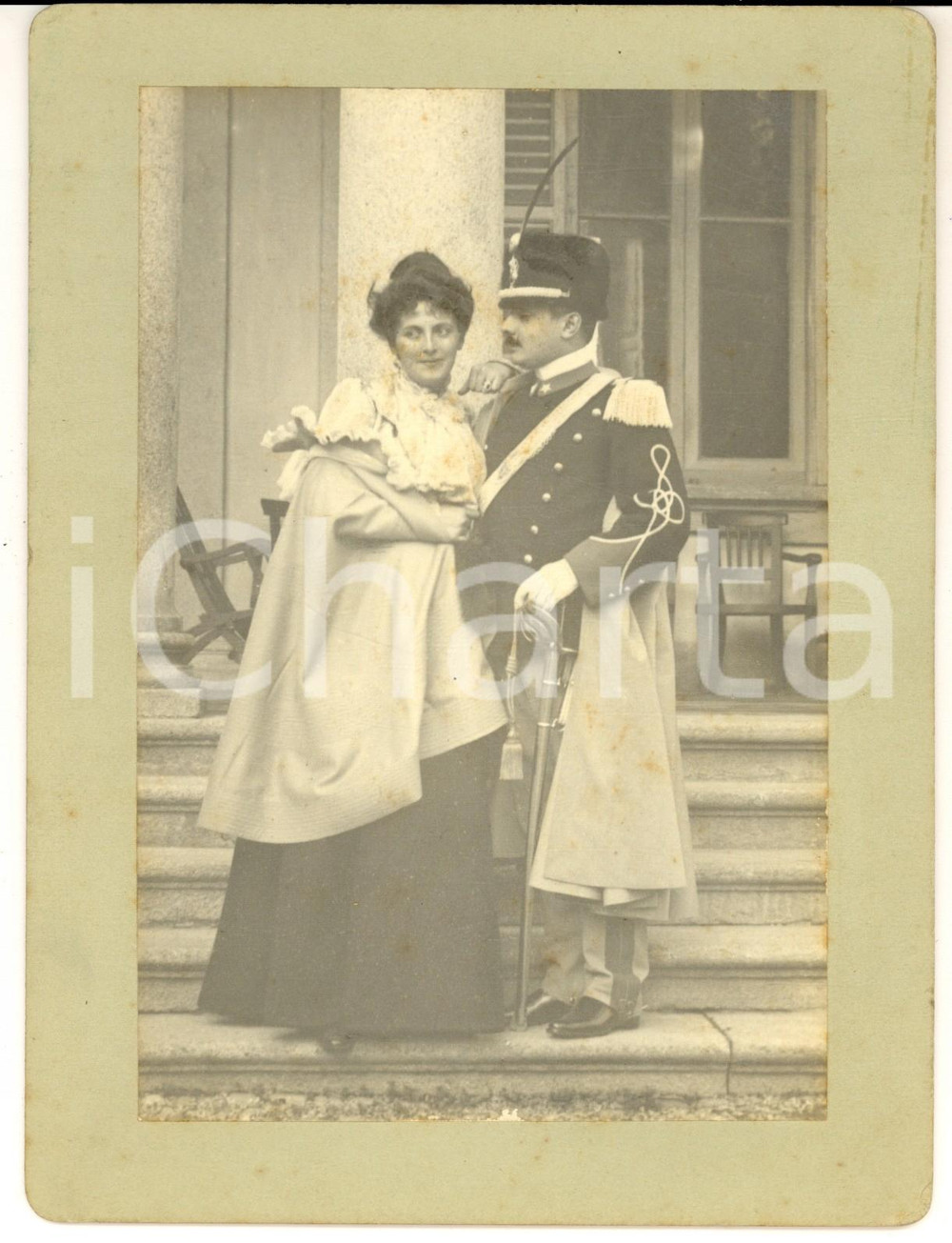 1910 ca ITALIA Ritratto Fanny e Carlo VIALARDI DI SANDIGLIANO (?) *Foto VINTAGE