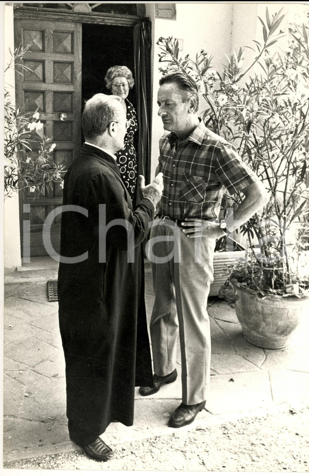 1970 ca RAVENNA Politico Benigno ZACCAGNINI con sacerdote (1) Foto 20x30 cm