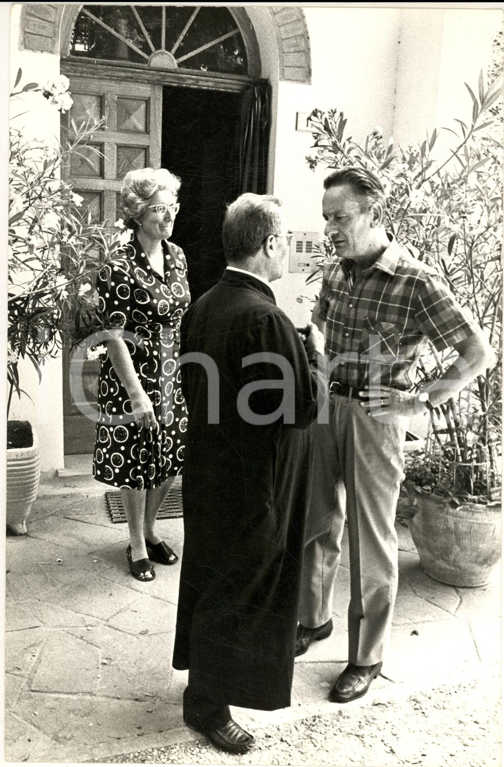 1970 ca RAVENNA Politico Benigno ZACCAGNINI con sacerdote (2) Foto 20x30 cm